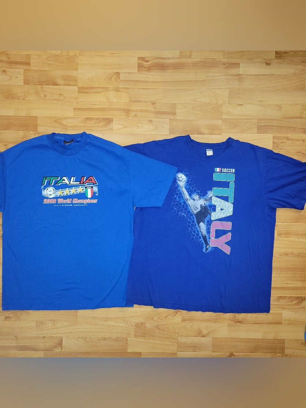 ITALY Soccer XL Blue T-shirts Italia Futbol Football Extra Large Y2K Umbro Sogo